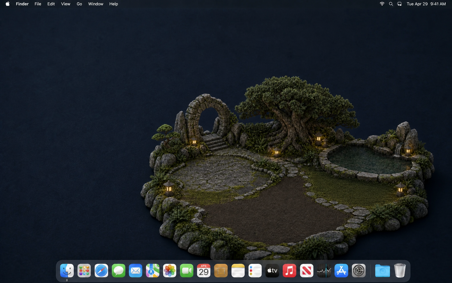 Wildlight Garden living on a Mac desktop with the menu bar and dock visible